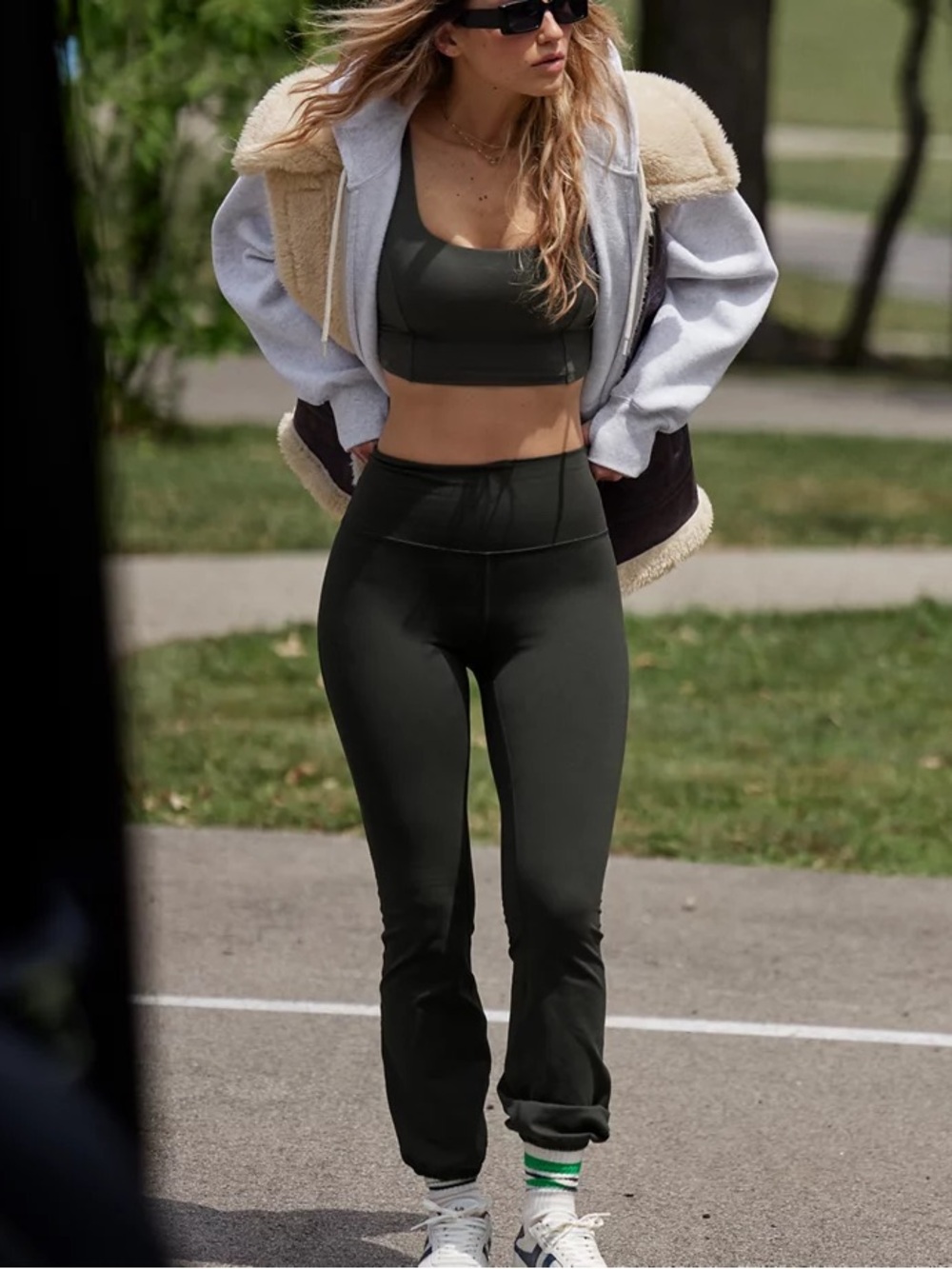 NWT OFFLINE By Aerie The Hugger High Waisted Cinch Pant in Black Size Small